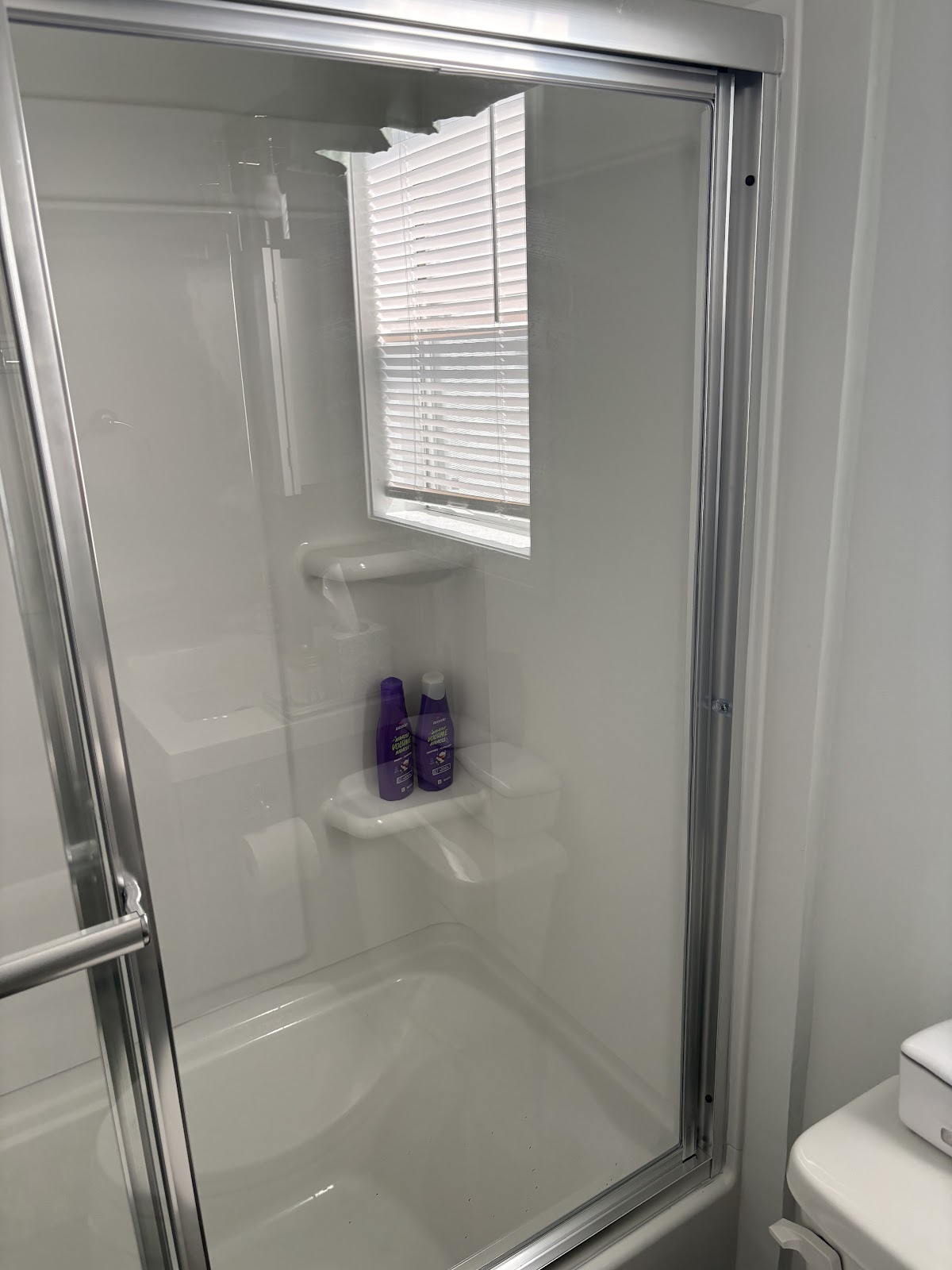 Tub and shower with framed glass door